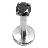  Piercing Labret Joya C/  Negro Ta0034 1.2x8x2,5 Titanium 1u