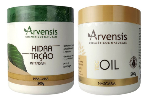 Kit Arvensis Máscara Hidratação 500g + Máscara Tec Oil 500g