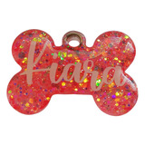 Placas Para Mascota Personalizadas De Resina Con Glitter