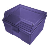 Caja Organizadora Multiusos De Plástico Tamaño Grande Color Violeta