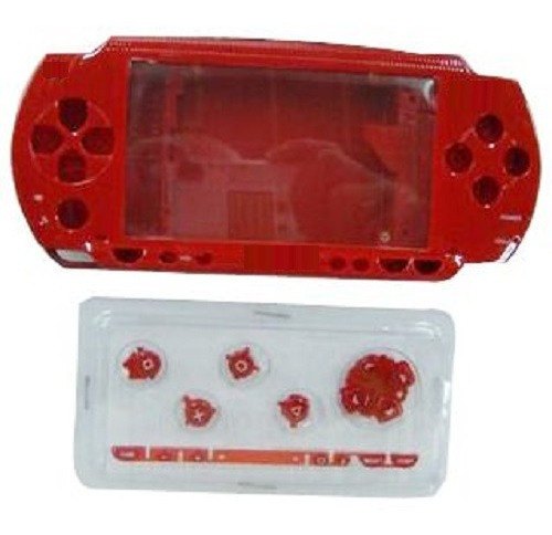 Carcasa Compatible Con Psp 1000 Rojo Con Botones