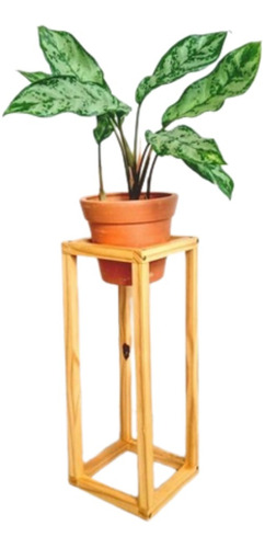 Suporte Quadra Com Vaso Plantas Pinus Chão Decorativo 40cm