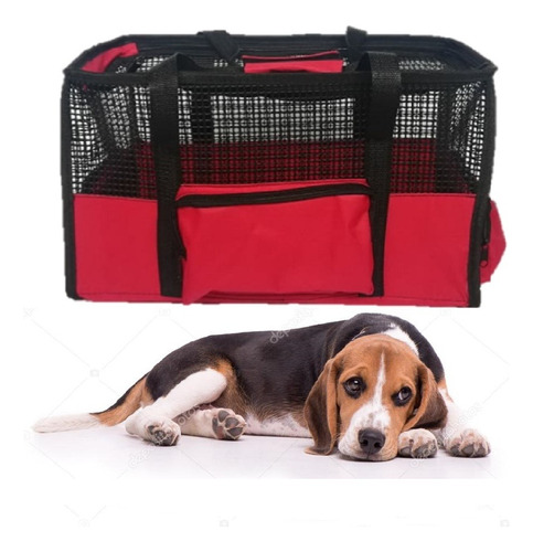 Guacal Maletín Mediano Rojo Para Transportar Perros Y Gatos 