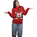 Suéter Navideño Uggly Sweater Pingüinos Navidad Para Mujer
