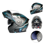 Casco De Doble Lente Antiniebla Para Motocicletas Bluetooth