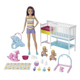 Set Muñeca Barbie Skipper Babysitter Nursery Bebés Mattel