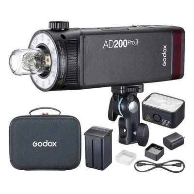 Flash De Câmera Sem Fio Godox 200w Ad200proii Ttl Hss 2.4g | Parcelamento sem juros
