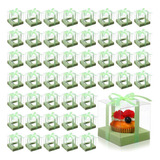 50 Cajas Transparentes Para Cupcakes, Contenedores Individua