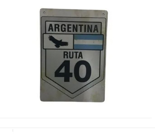 Chapa Decorativa Vintage Argentina Ruta 40 Pared