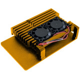 Carcasa Heat Sink Aluminio Doble Cooler Para Raspberry 4 B