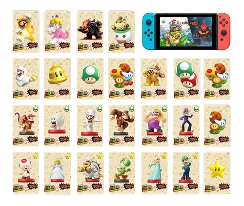 Amiibos Mario 3d Odyssey Kart Smash (25) + Funda + 4 Grips