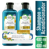 Kit Cuidado Del Cabello Shampoo Y Acondicionador Herbal Essences Bio:renew Aceite De Argán Repara 400 Ml + 400 Ml