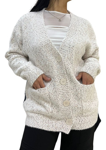 Cardigan De Mujer Chaleco Hilo Punto Con Botones 