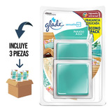 3 Pzs Glade Sensations Glass Repuesto 8g C/2pk Paraíso Azul