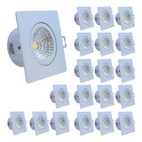 Kit 20 Spot Led Embutir 3w Quadrado 3000k Amarela Avant