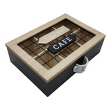 Caja De Te 6 Divisiones Tapa Con Diseño Decorativa Decohogar