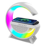 3 En 1 Bocina Bluetooth Cargador Inalámbrico Con Luces Rgb