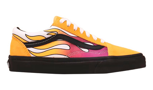 Tenis Vans Old Skool Flames Classic Negro Flamas Urban Beach