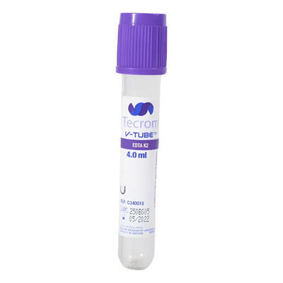 Tubo Lila \u002F Morado Tecrom Vacutainer Gradilla Con 100 Piezas | Envío gratis