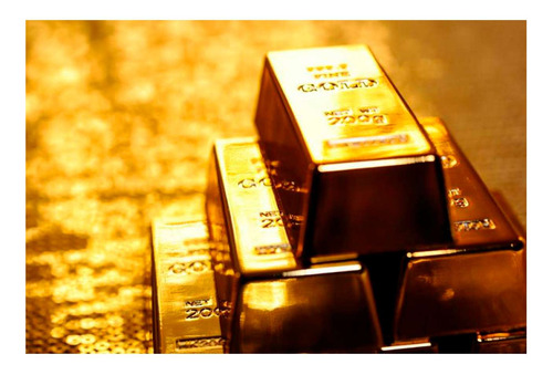 Vinilo 30x45cm Oro Lingotes Valores Gold Moneda Bloque M1