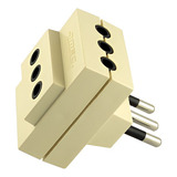 Enchufe Adaptador Macho Triple 10a 2p+t 250v Blanco  Mec