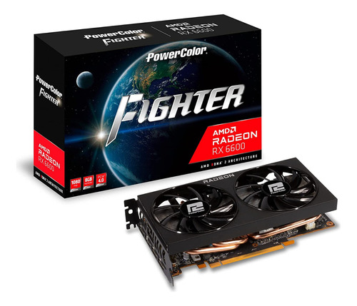 Gpu Gamer Rx6600 Gddr6 8gb Amd Radeon Powercolor Fighter