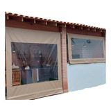 Toldo Modelo Cortina Com Tubos Completo 4,50x2,50