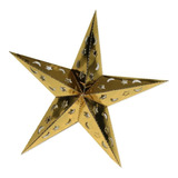 Decoración Papel Picado Estrella Pantalla Color Oro 100pieza