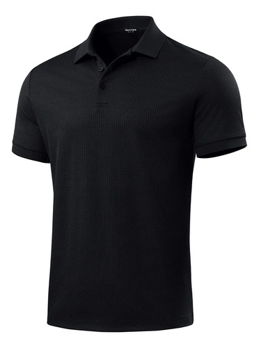 Playeras Tipo Polo Hombre Manga Corta Textura Waffle Casual