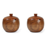 2x Wood Spice Jar Sugar Bowl, Sal E Pimenta, Caixa De Temper