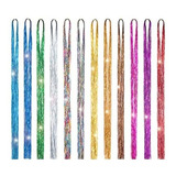 47 Inch 12 Colors Hair Tinsel With Tool Sparkling Dazzle Gl