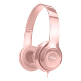 Fone De Ouvido Headphone Wire Office Com Microfone  Cor Rosa