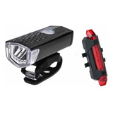 Kit Luz Luces Para Bicicleta Lámpara Linterna Delantera Frontal + Luz Trasera Seguridad Recargables Usb A10