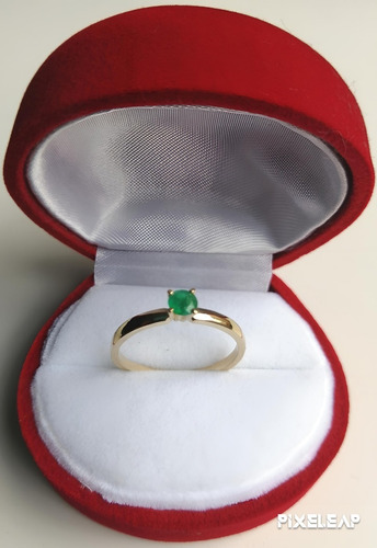 Anillo Solitario Esmeralda Natural Certificada Oro 18 K