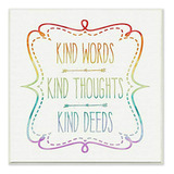 Placa De Pared Stupell Kind Words, 12x0.5x12 Usa