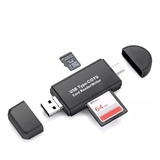 Adaptador Otg Tipo C / V8 Leitor De Cartão Sd E Micro Sd 