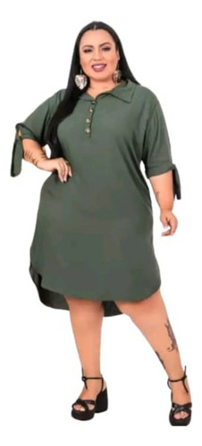 Vestido Chemise Feminino Moda Evangelica Plus Size 