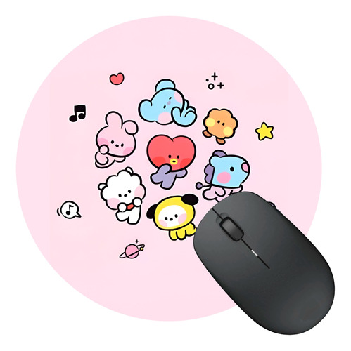 Mousepad Redondo Anime Bt21 Stitch Sanrio Hello Kitty Alfomb