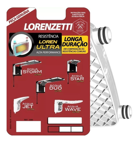 Resistência Chuveiro Acqua Duo Ultra Lorenzetti 127v / 220v