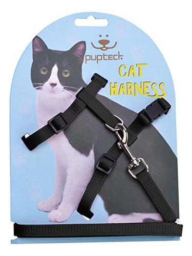 Arnés Ajustable Gato Pupteck Correa Nylon Con Collar Y