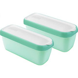 Recipientes Helado Casero 1.5 Cuartos Set De 2 (verde Menta)