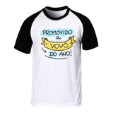 Camiseta Promovido A Vovô Do Ano Raglan Camisa Presente