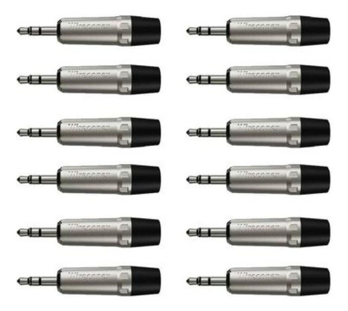 Kit 10 Plug P2 Stereo 3,5mm Nickel Plt Wc 1323 Wireconex Cor Preto