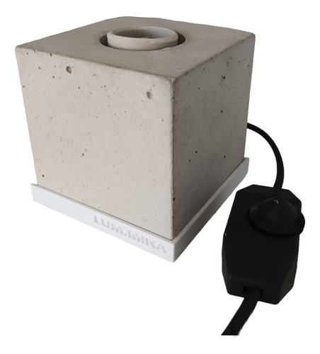 Velador Cemento Industrial Minimalista Con Dimmer. Ver Bases