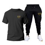 Conjunto Remera Y Pantalon Jogging Futbol Logo Marca Motivos