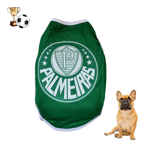 Roupa Pet Palmeiras Cachorro Roupinha Time Camisa Verde