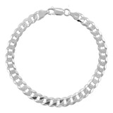 Pulseira De Prata Legítima 925 Maciça 8mm Pulso 21cm Joia