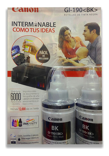 Tinta Canon Gi-190 Bk Duo Blister