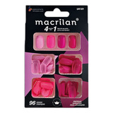 Kit De Unhas Postiças 4 Em 1 Tamanho Médio Macrilan Uk101 