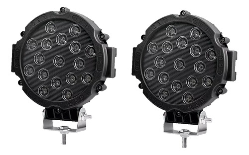 Kit X 2 Faro Auxiliar 51w 17 Led Redondo 12v 24v 4x4 Utv  